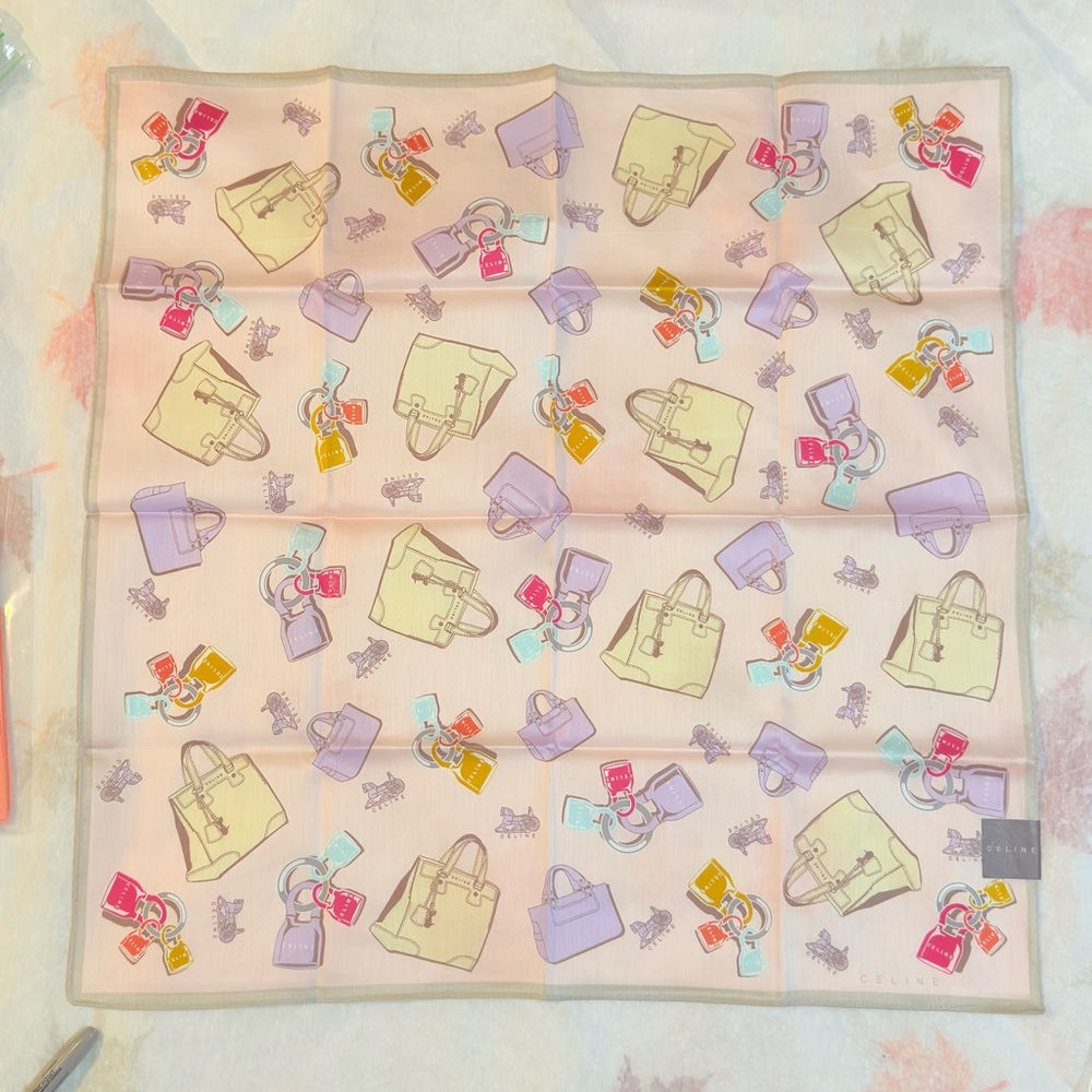 Celine Multicolor Fashion Print Scarf Cotton